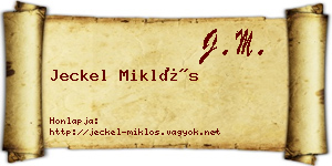 Jeckel Miklós névjegykártya