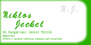 miklos jeckel business card